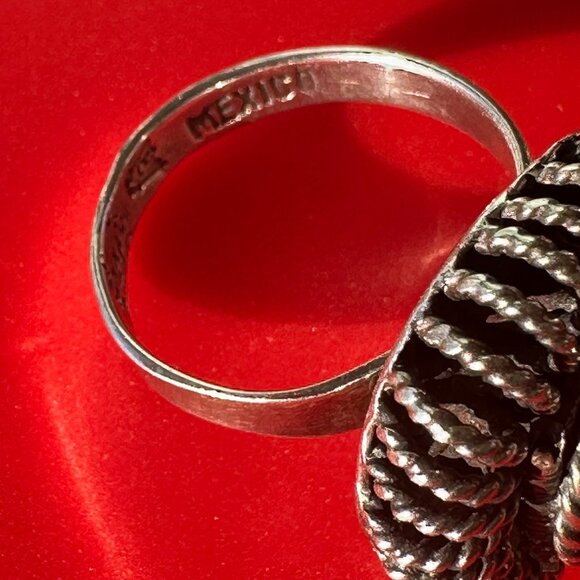 VTG Taxco Mexico Poison Ring Eagle 3 Signed ADJ size - Picture 4 of 5